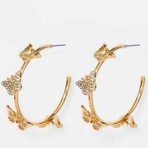 NWT Sugarfix Butterfly Hoop Earrings